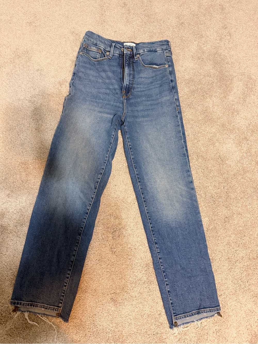 Good American Good Boy Crop Baby Step Hem Jeans – Size 6/28 - Picture 2 of 5